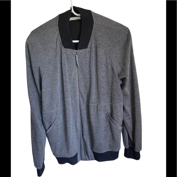 Max Studio Full Zip Lightweight Jacket. Gray & Black. - Picture 1 of 6
